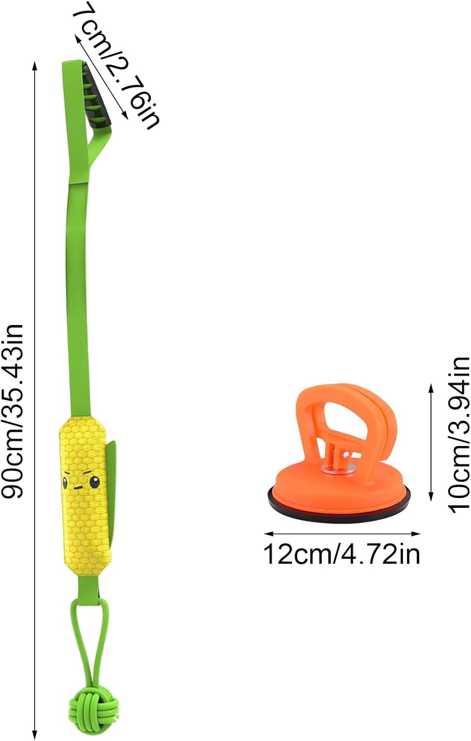 Corn-shaped Tug-of-War Dog Toy with Suction Cup & Chew Rope Knot - Interactive Squeaky Molar Toy for Puppies & Small Dogs - Image 2