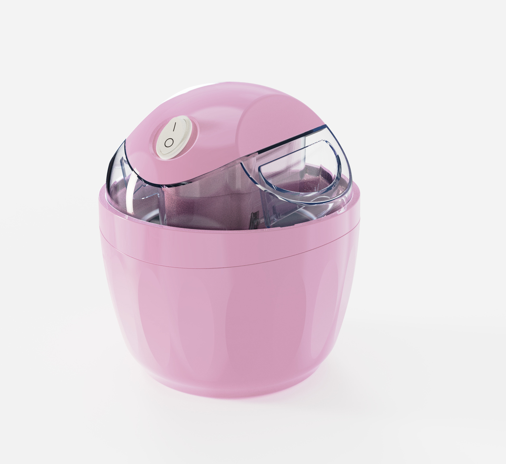 Pink 500ML Compact Electric Ice Cream Maker - Portable Quick Iced Drink Bucket & Soft Serve Machine with Rapid 15-Min Freezing - Image 1