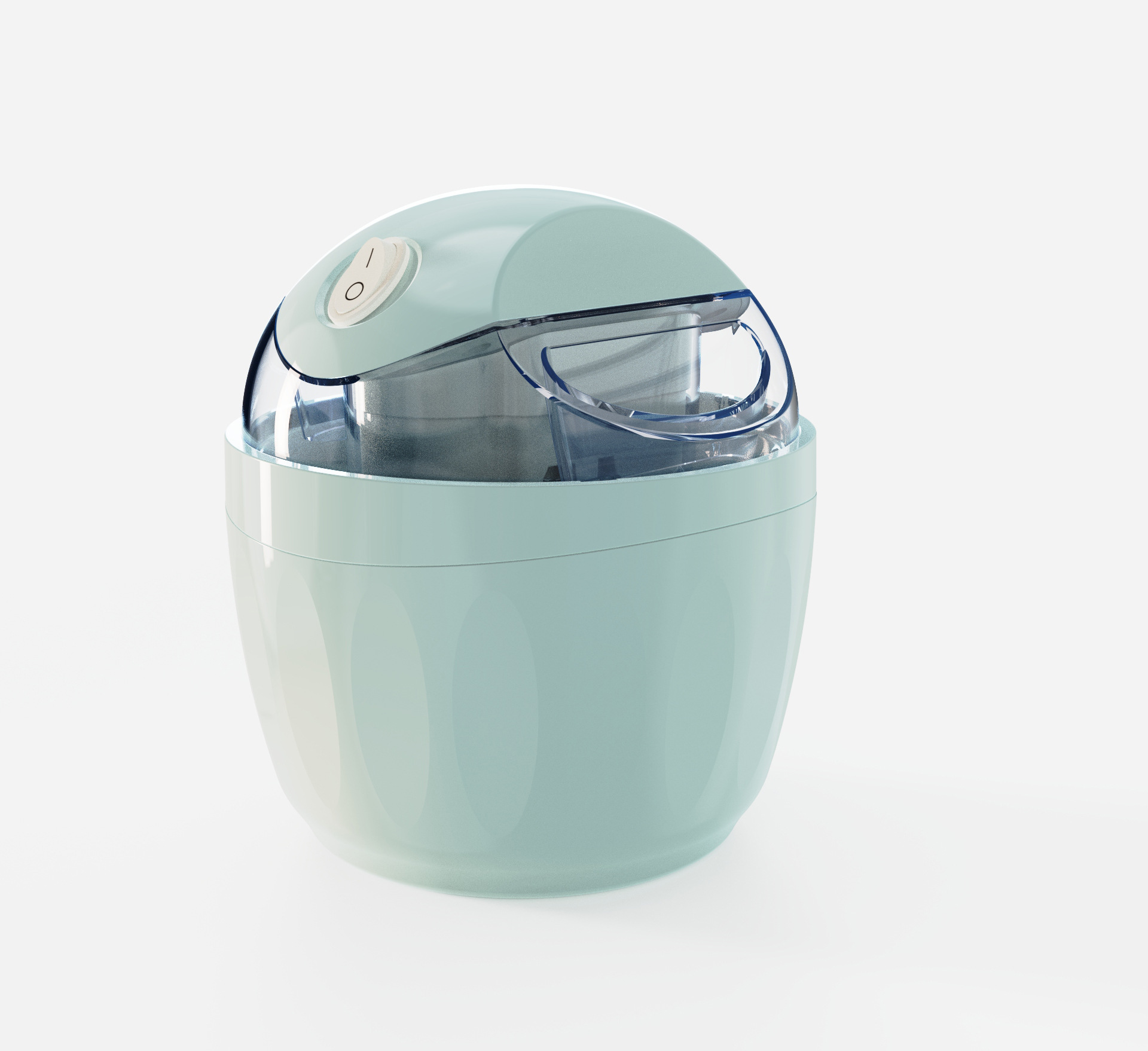 Blue 500ML Compact Electric Ice Cream Maker - Portable Quick Iced Drink Bucket & Soft Serve Machine with Rapid 15-Min Freezing - Image 1