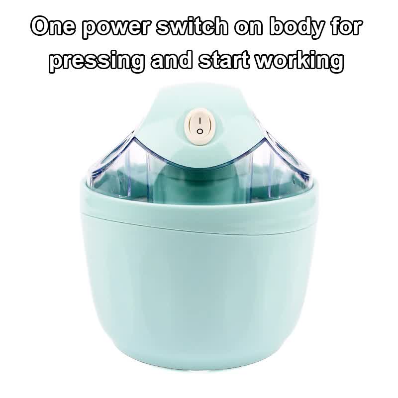 Blue 500ML Compact Electric Ice Cream Maker - Portable Quick Iced Drink Bucket & Soft Serve Machine with Rapid 15-Min Freezing - Image 5