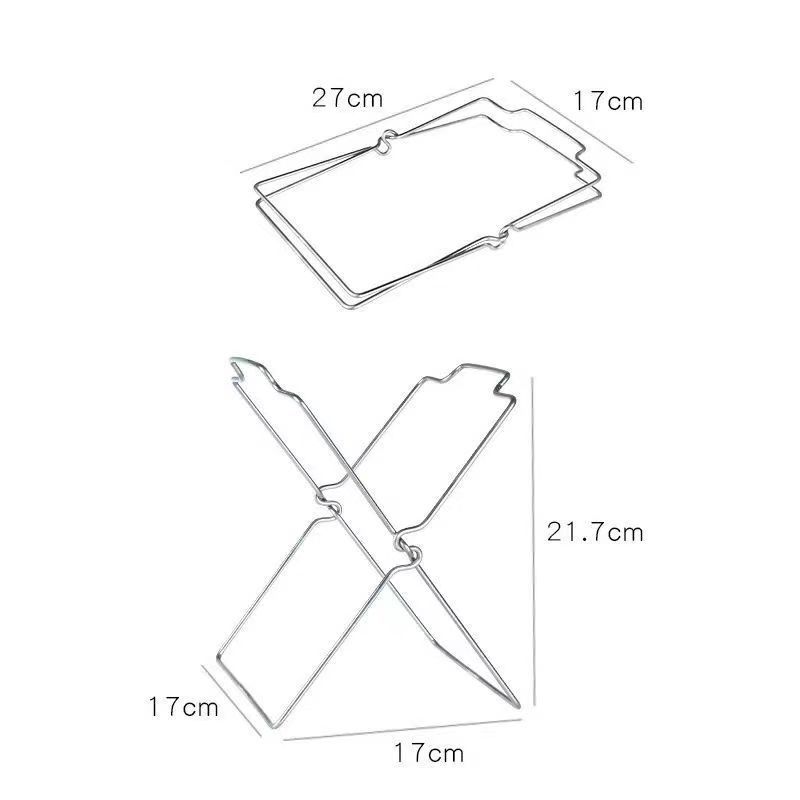 2-Pack Foldable Stainless Steel Trash Bag Holder (17 x 21 CM) - Multi-Functional Kitchen Countertop Organizer for Plastic Bag & Dishcloth - Image 4