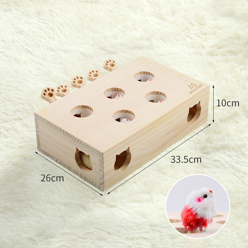 Whack-A-Mole Cat Toy (Plush Mole & 5 Hole) - Interactive Puzzle Box - Image 1