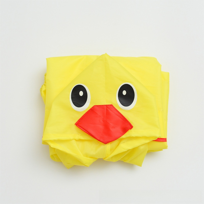 Yellow Duck Kids Cartoon Animal Raincoat - Waterproof Hooded Rain Poncho for Toddlers & Students (90-130CM Height) - Image 1