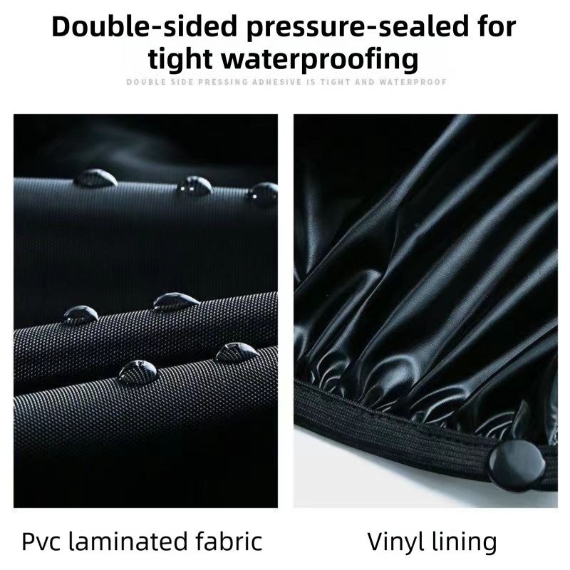 A Pair 40CM High-Tube Double-Layer Waterproof Rain Boot Covers - Durable Anti-Slip Reflective Motorcycle Over-Shoes (XL Size) - Image 5