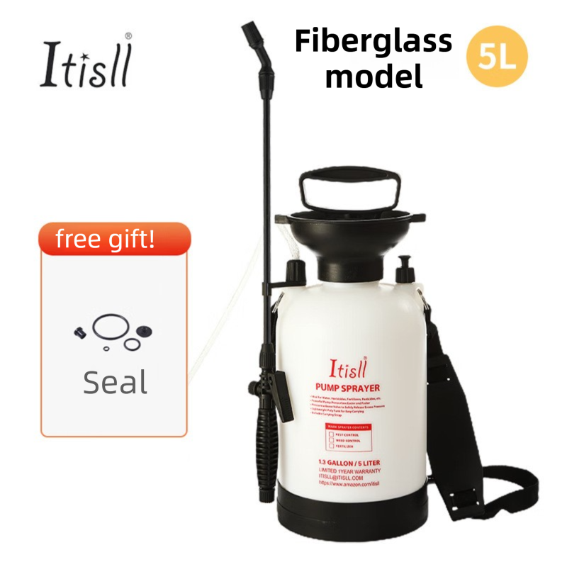 5L Professional Shoulder-Strap Pressure Sprayer with Fiberglass Wand  - Multi-Purpose Manual Pump Mister for Garden & Car Wash - Image 1