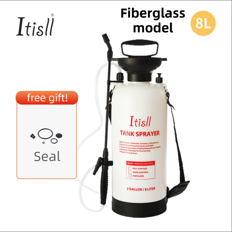 8L Professional Shoulder-Strap Pressure Sprayer with Fiberglass Wand  - Multi-Purpose Manual Pump Mister for Garden & Car Wash - Image 1