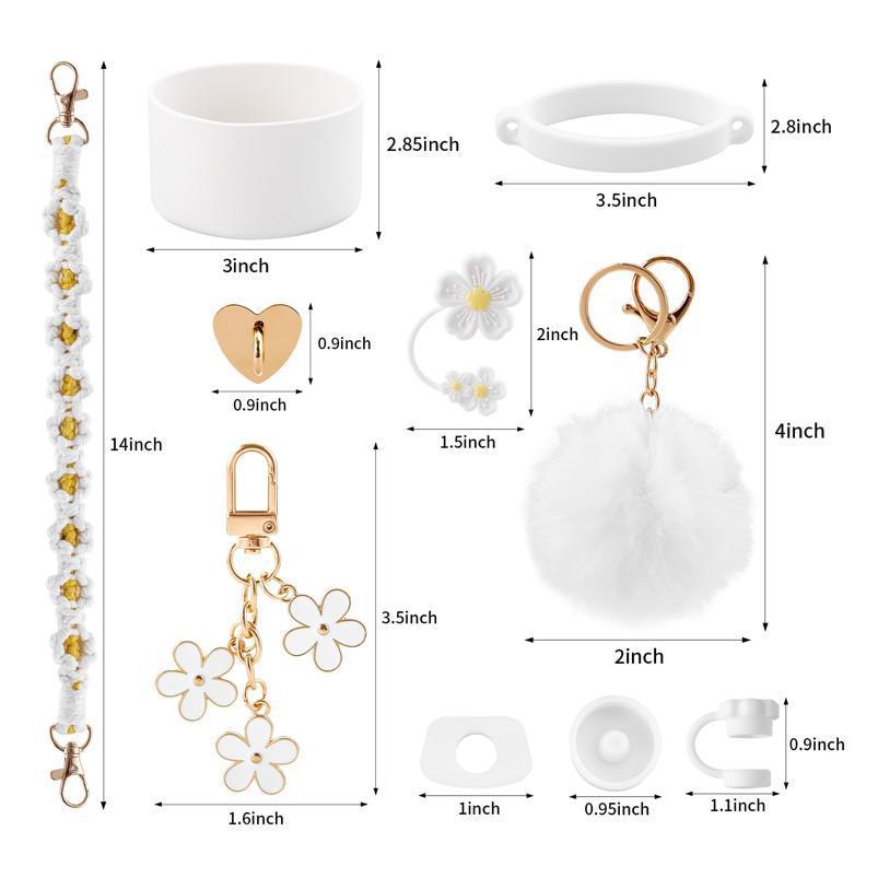 10-Piece Blue Accessory Bundle for Stanley Quencher 30/40oz - Includs Premium Silicone Straw Covers, Protective Boot & Charms Set - Image 2