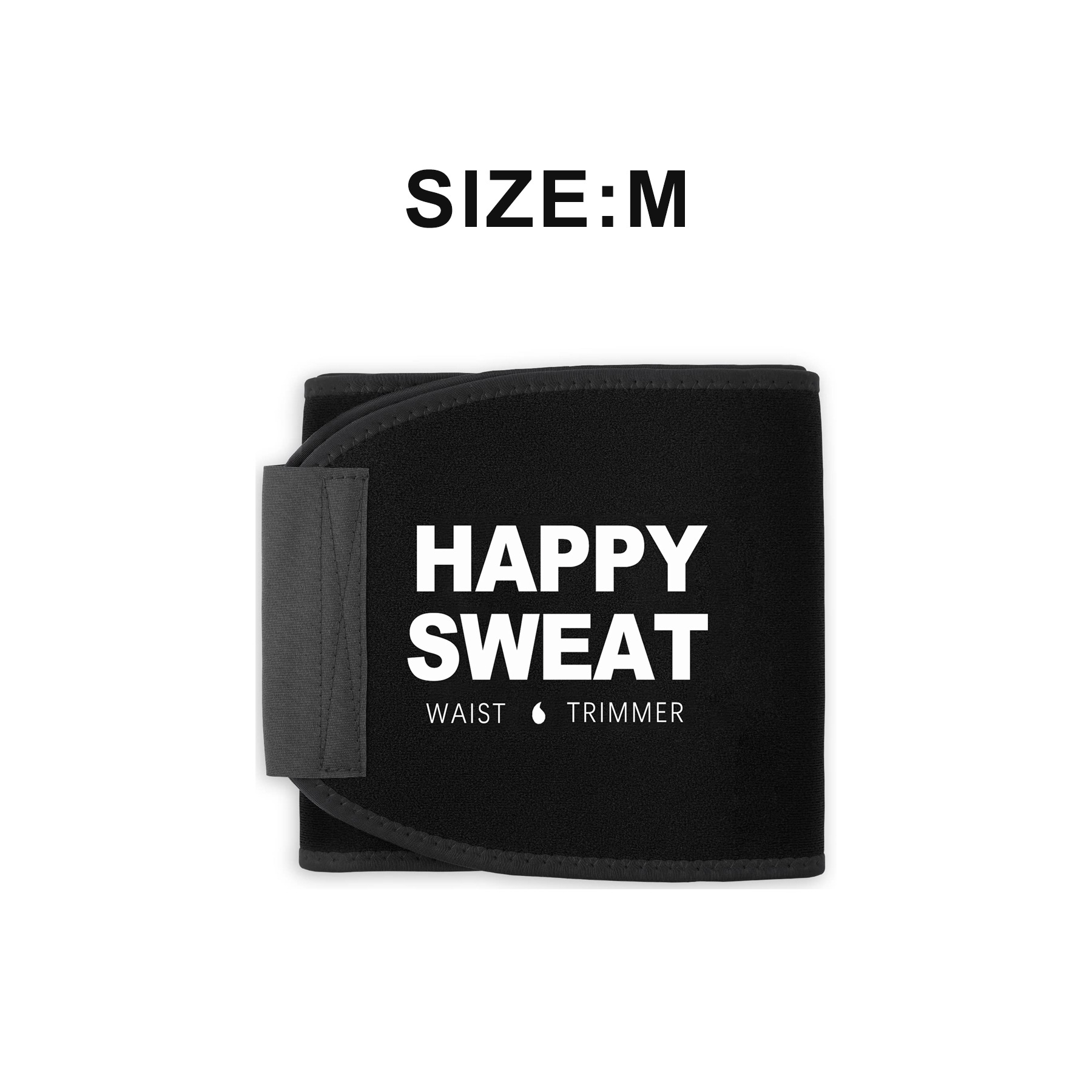 Black Premium Seamless Waist Trimmer and Body Shaper (M Size) - Postpartum Recovery & Fitness Sweat Belt for Lumbar Support - Image 1