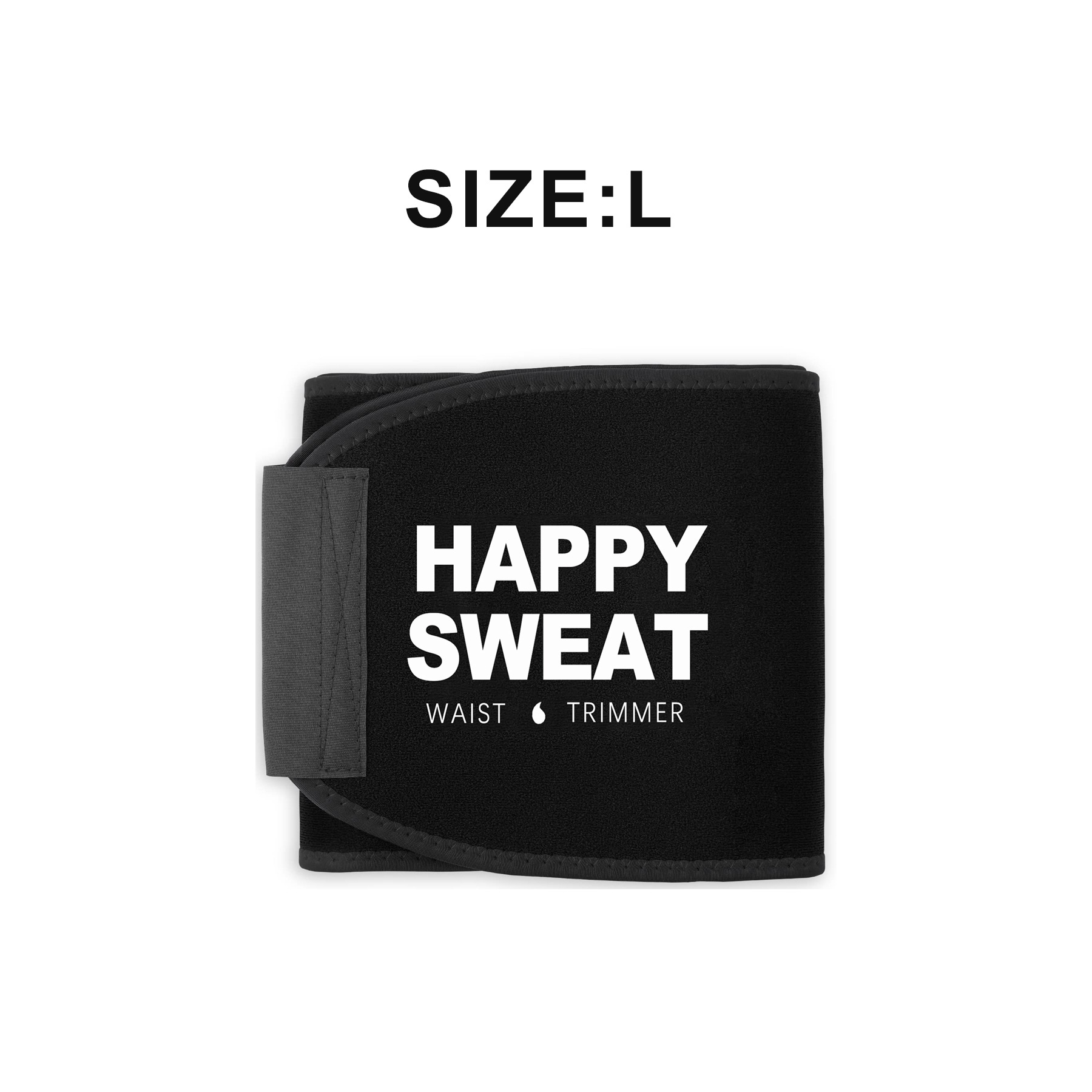 Black Premium Seamless Waist Trimmer and Body Shaper (L Size) - Postpartum Recovery & Fitness Sweat Belt for Lumbar Support - Image 1