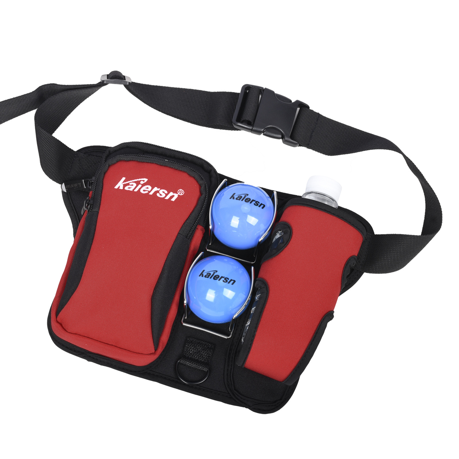 Red Professional Park Golf Waist Bag - Multi-Functional Accessory Organizer for Dual Ball Storage & Water Bottle Holder - Image 1