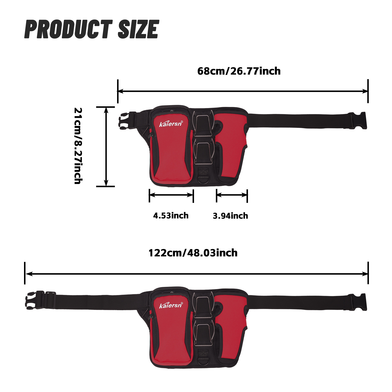 Red Professional Park Golf Waist Bag - Multi-Functional Accessory Organizer for Dual Ball Storage & Water Bottle Holder - Image 3