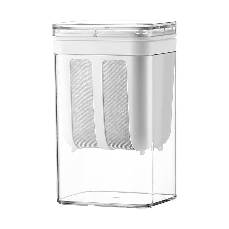White Premium Greek Yogurt Strainer with Removable 304 Stainless Steel Fine Mesh & Transparent Airtight Storage Container - Image 1