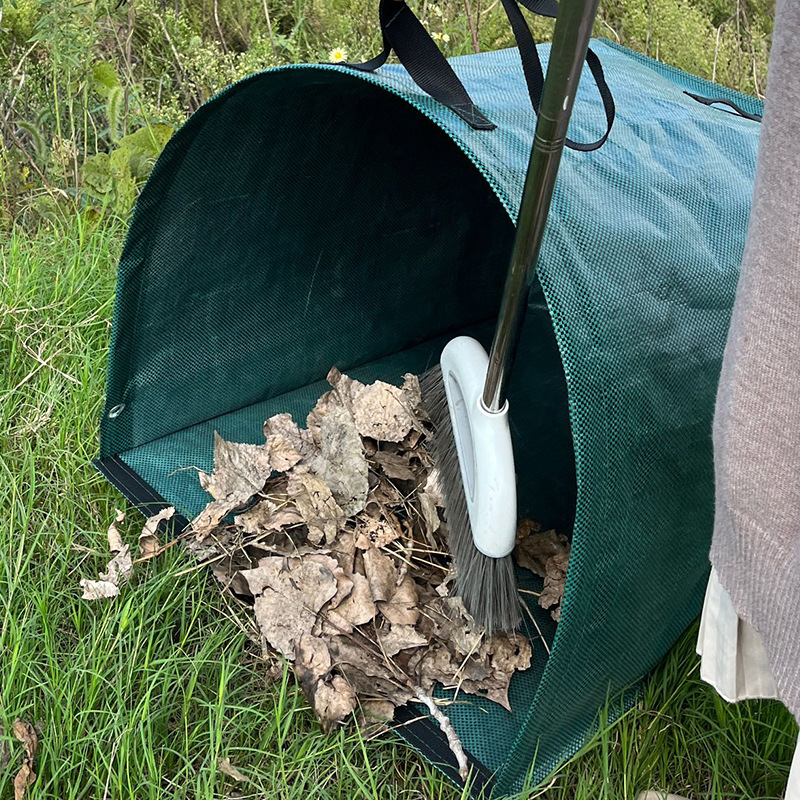 53 Gallon Self-StandingGarden Dustpan Bag with Dual Handles - Heavy-Duty Semi-Circular Leaf & Waste Collector - Image 1