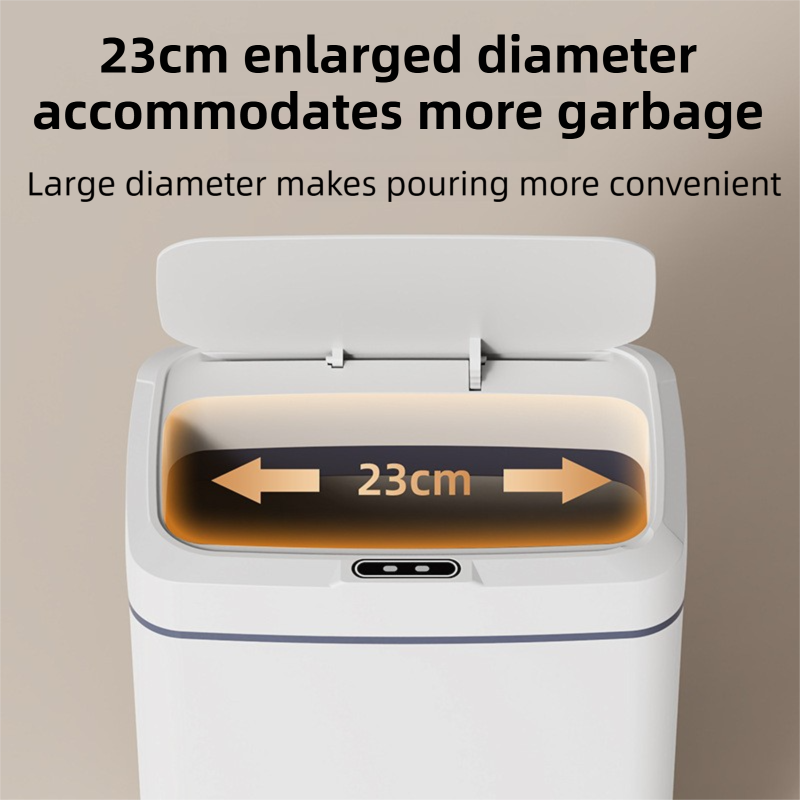 Black Intelligent Dual-Sensor Trash Can (Hand-Wave & Knee-Bend) - Slim-Fit Touchless Rechargeable Bin for Bathroom & Kitchen - Image 5