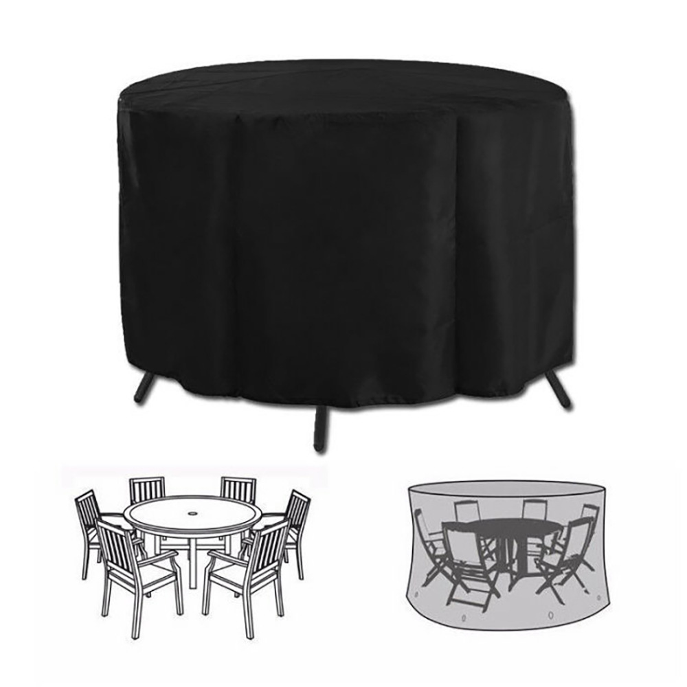 Heavy Duty Oxford Outdoor Round Table Cover (128 x 71 CM) - Waterproof, Anti-UV & Dustproof Garden Dining Set Cover - Image 1