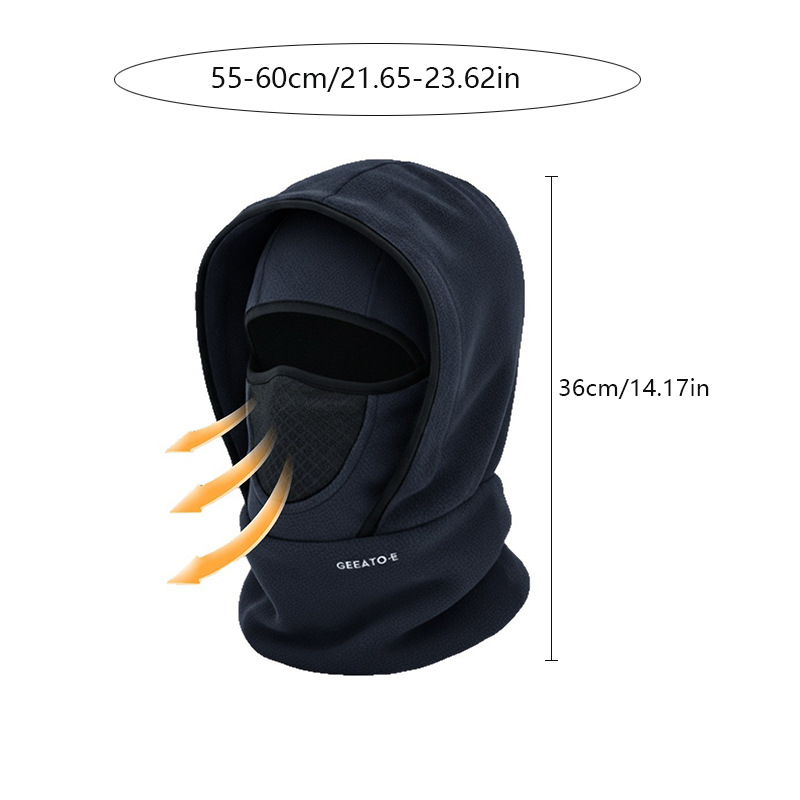 Wine Red Windproof Thermal Balaclava Hood - Full Face Mask & Polar Fleece Neck Warmer for Skiing, Cycling & Outdoor Sports - Image 2