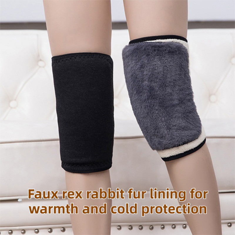 Windproof Thermal Rider Protection Set - 2 Pack Faux Rabbit Fur Knee Braces & Dark Blue Fleece Balaclava Hood Outdoor Sports Warmth Bundle - Image 5