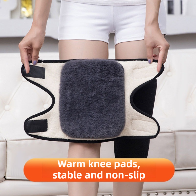 2-Pack Black and Brown Windproof Thermal Knee Braces with Straps - Dual-Layer Thermal & High Elasticity Knee Warmers for Cycling & Outdoor - Image 3