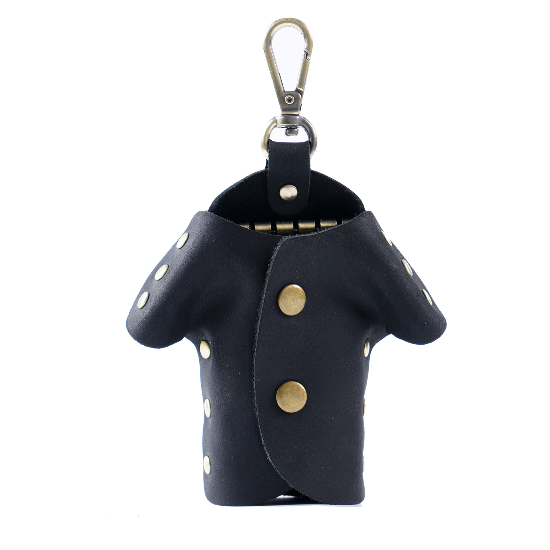 Black Genuine Crazy Horse Leather Key Case Creative Jacket Shape Holder Vintage Cowhide Pouch for Car Fob & House Keys Brown - Image 1