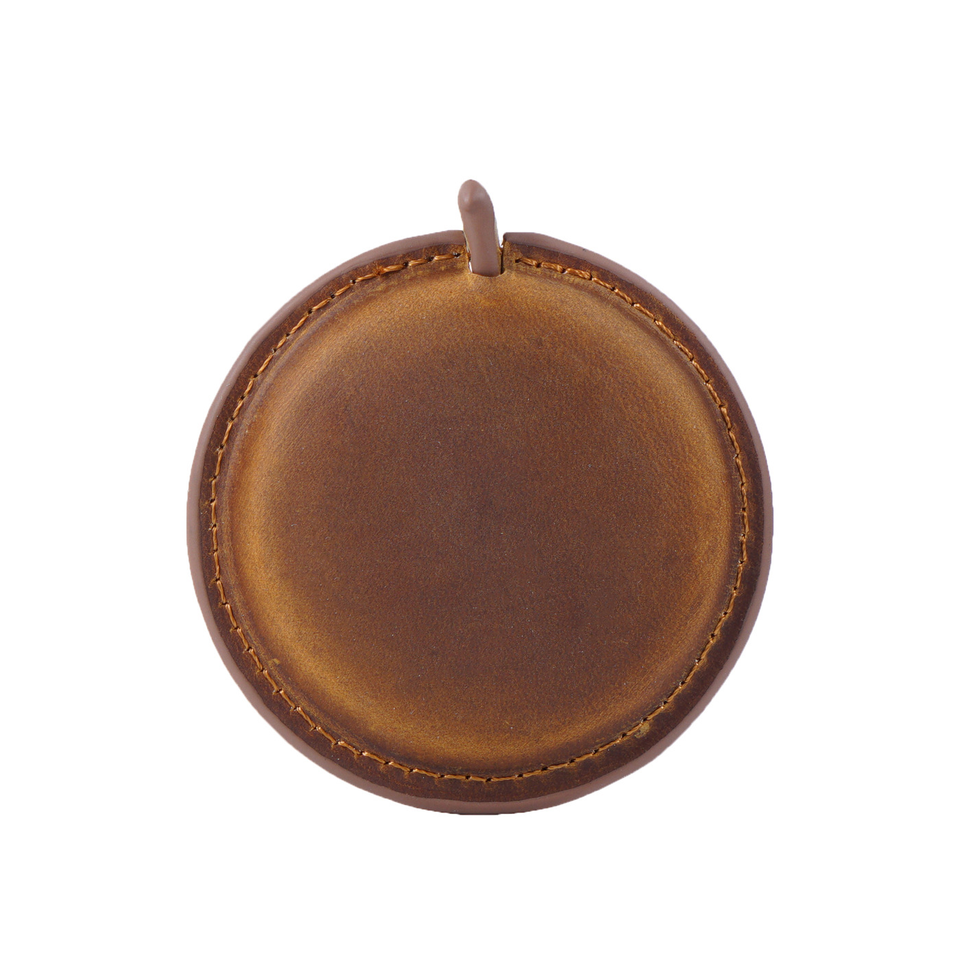 Brown Handmade Crazy Horse Leather Retractable Tape Measure Keychain Dual Sided Scale 150cm/60