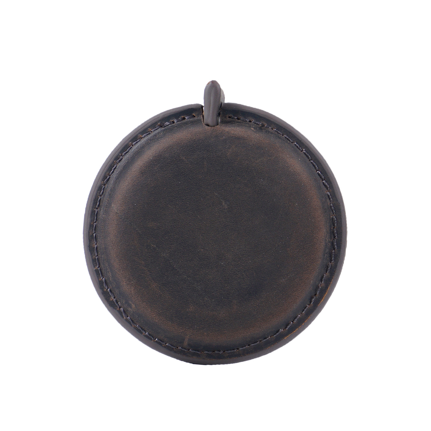 Coffee Handmade Crazy Horse Leather Retractable Tape Measure Keychain Dual Sided Scale 150cm/60