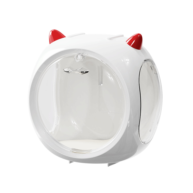 White Cute Magnetic Display Case - Dustproof 'Space Capsule' Box for Figures & Collectibles - Image 1