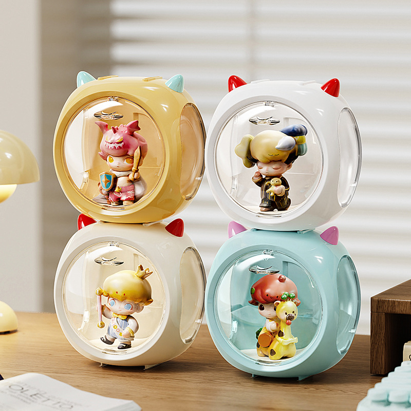 White Cute Magnetic Display Case - Dustproof 'Space Capsule' Box for Figures & Collectibles - Image 2