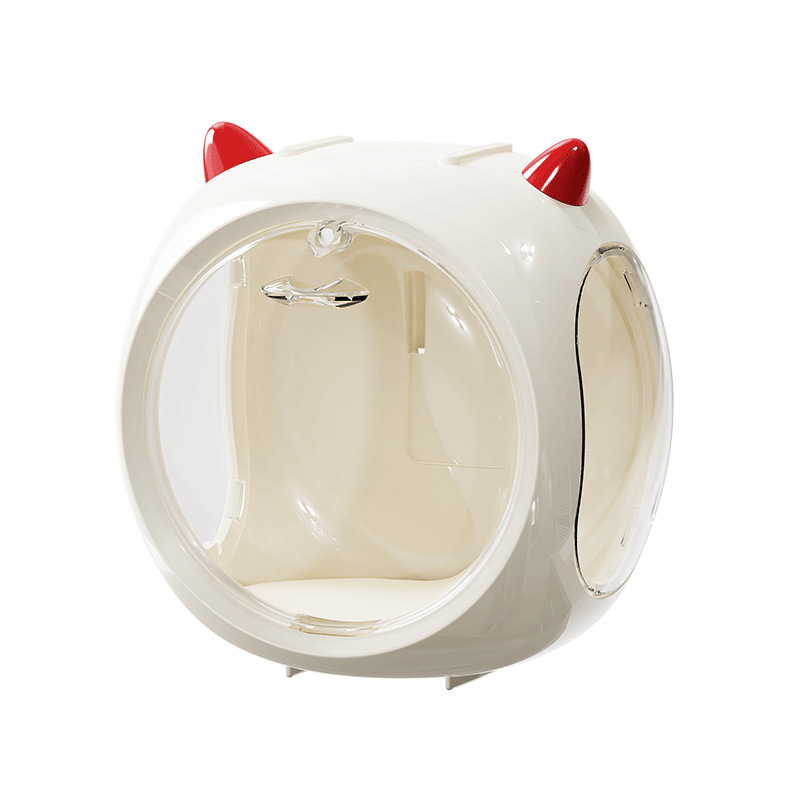 Beige Cute Magnetic Display Case - Dustproof 'Space Capsule' Box for Figures & Collectibles - Image 1