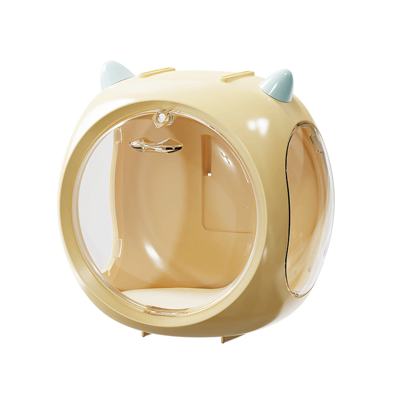 Yellow Cute Magnetic Display Case - Dustproof 'Space Capsule' Box for Figures & Collectibles - Image 1