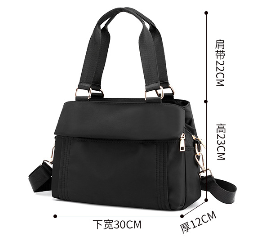 Brown Women's Large Capacity Water-Resistant Nylon Handbag Multi-Compartment Crossbody Shoulder Bag for Work Travel and Daily Use 30cm - Image 2