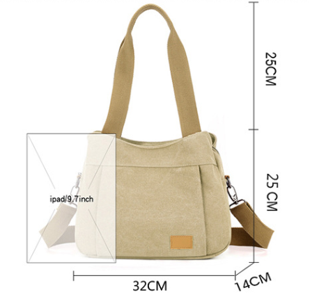 Black Multi-functional Large Capacity Canvas Tote Bag - Versatile 3-Way Adjustable Shoulder and Crossbody Handbag for Work, Travel, and Daily Use - Image 2