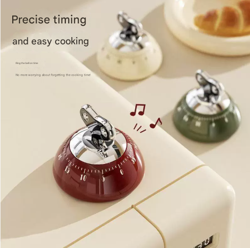 Green Magnetic Mechanical Kitchen Timer - 60-Minute Visual Countdown Clock for Cooking, Study, and Kids Time Management - No Battery Required - Image 2