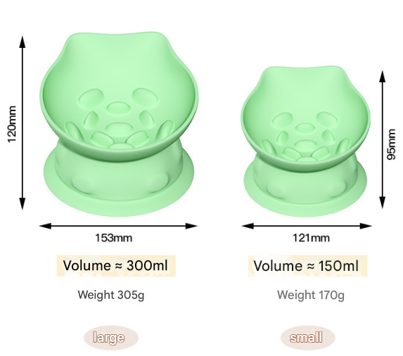 S Pink 2-Piece Elevated Silicone Pet Bowl Set - Slanted Neck Protection Cat Bowl with Anti-Slip Suction Base for Cats and Small Dogs - Image 2
