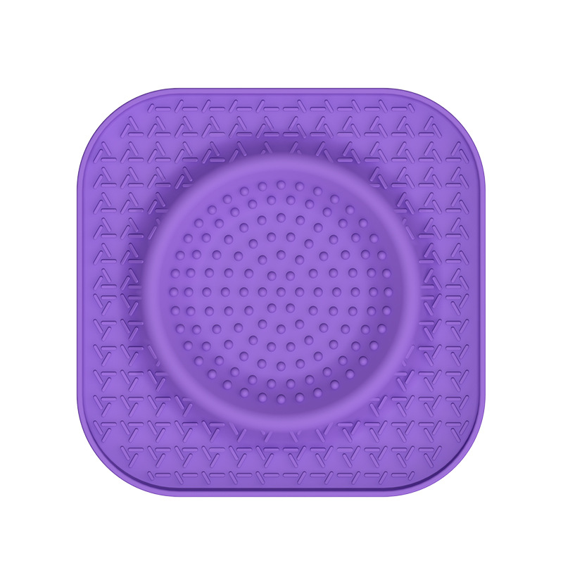 L Purple 2-Pack Premium Silicone Pet Lick Mat - Slow Feeder for Dogs and Cats with Powerful Suction Base - Anxiety Relief and Boredom Buster for Grooming and Bathing - Image 1