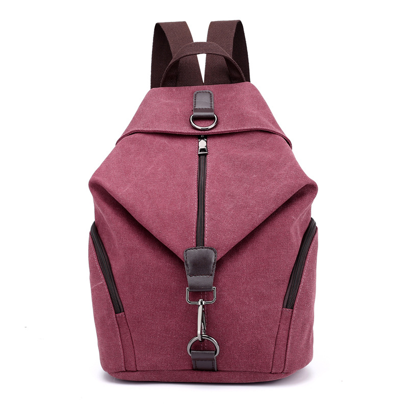 Purple Women's Vintage Canvas Backpack Casual Daypack Retro College School Bag Large Capacity Rucksack for Travel Work & Daily Use - Image 1