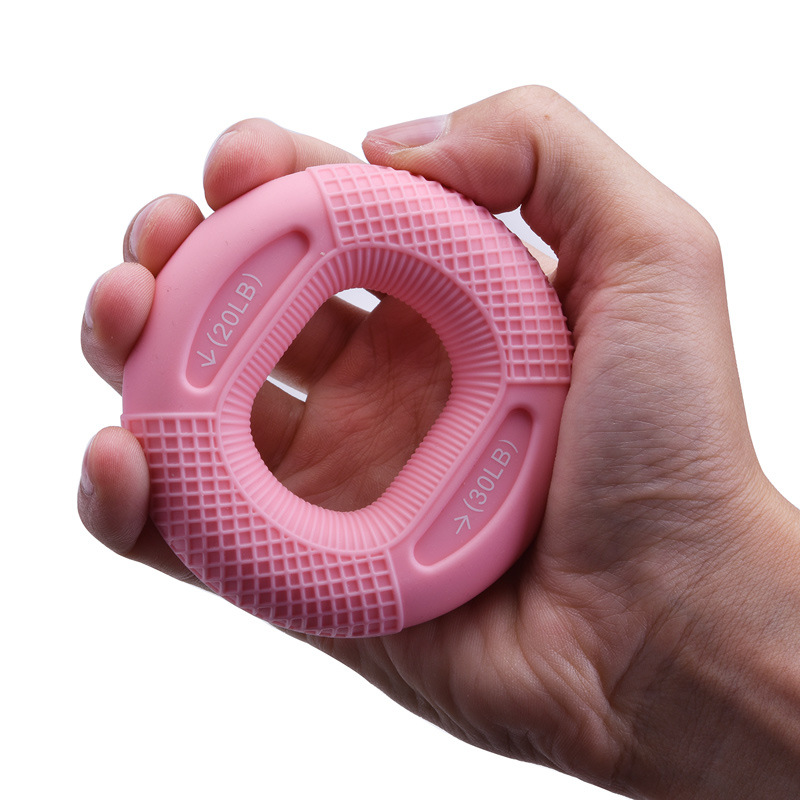 Pink 20/30LB 2-Pack Silicone Hand Grip Strengthener Rings - Dual-Resistance Finger Exerciser and Forearm Trainer for Muscle Recovery and Carpal Tunnel Prevention - Image 1