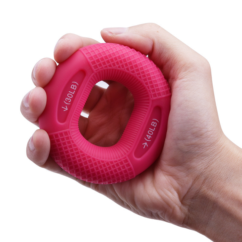 Rose Red 30/40LB 2-Pack Silicone Hand Grip Strengthener Rings - Dual-Resistance Finger Exerciser and Forearm Trainer for Muscle Recovery and Carpal Tunnel Prevention - Image 1