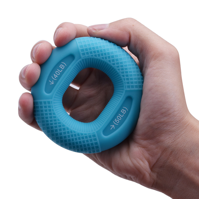 Blue 40/50LB 2-Pack Silicone Hand Grip Strengthener Rings - Dual-Resistance Finger Exerciser and Forearm Trainer for Muscle Recovery and Carpal Tunnel Prevention - Image 1