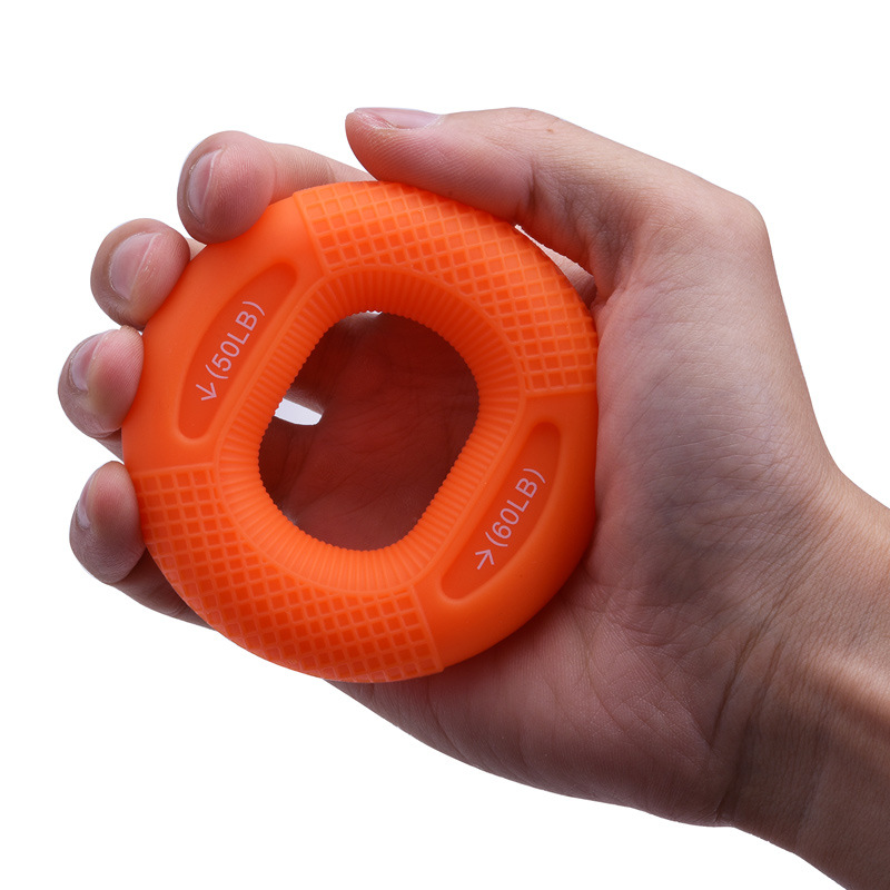 Orange 50/60LB 2-Pack Silicone Hand Grip Strengthener Rings - Dual-Resistance Finger Exerciser and Forearm Trainer for Muscle Recovery and Carpal Tunnel Prevention - Image 1