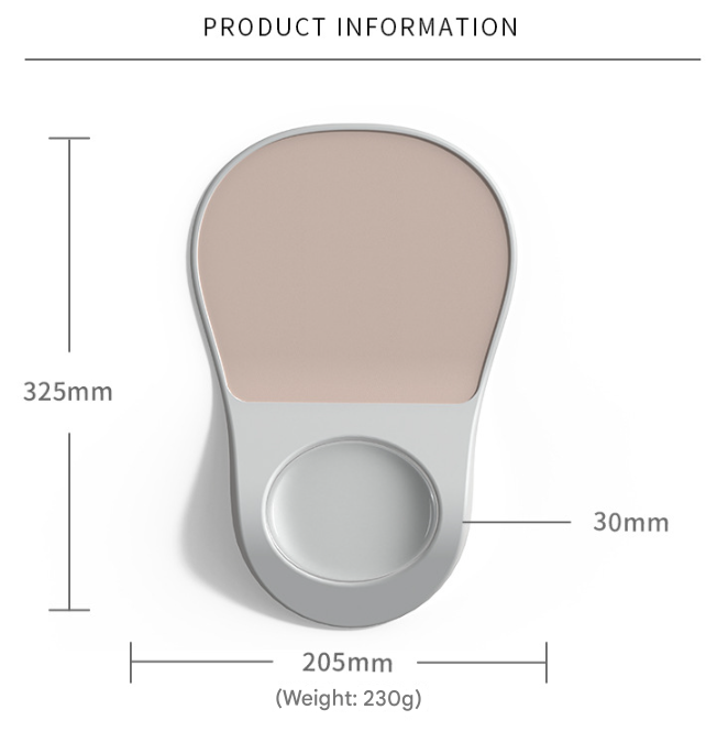 Light Brown Ergonomic Mouse Pad with Wrist Rest Support Soft Silicone Concave Groove Design 32.5cm Non-Slip Mat for Home Office & Gaming - Image 4