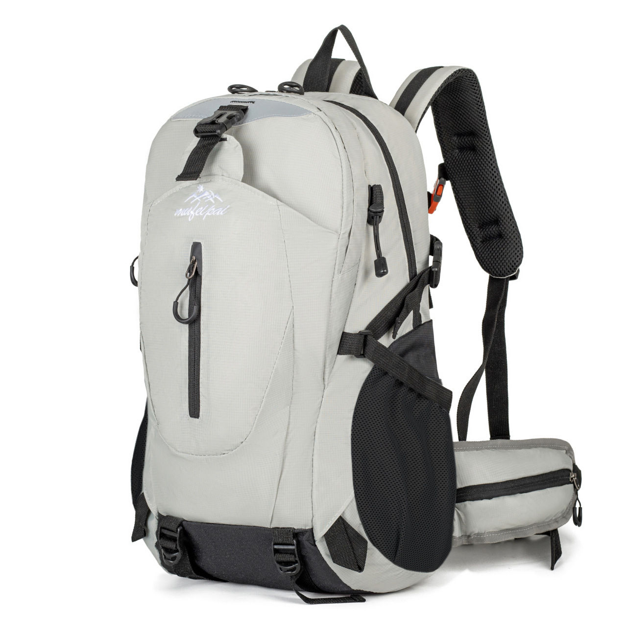 Grey Professional Large Capacity Hiking Backpack - Waterproof Lightweight Outdoor Trekking Rucksack with Hydration Port and Emergency Safety Whistle - Image 1