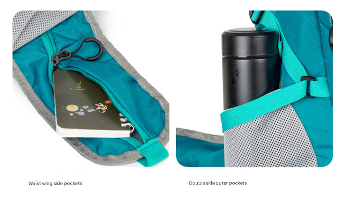 Green Professional Large Capacity Hiking Backpack - Waterproof Lightweight Outdoor Trekking Rucksack with Hydration Port and Emergency Safety Whistle - Image 3