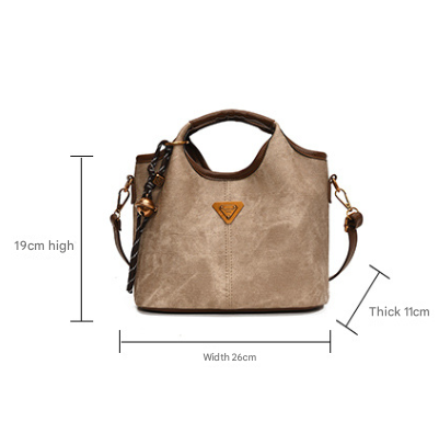 Brown Vintage Soft PU Leather Crossbody Handbag | Large Capacity Shoulder Tote | Unique Minimalist Design - Image 2