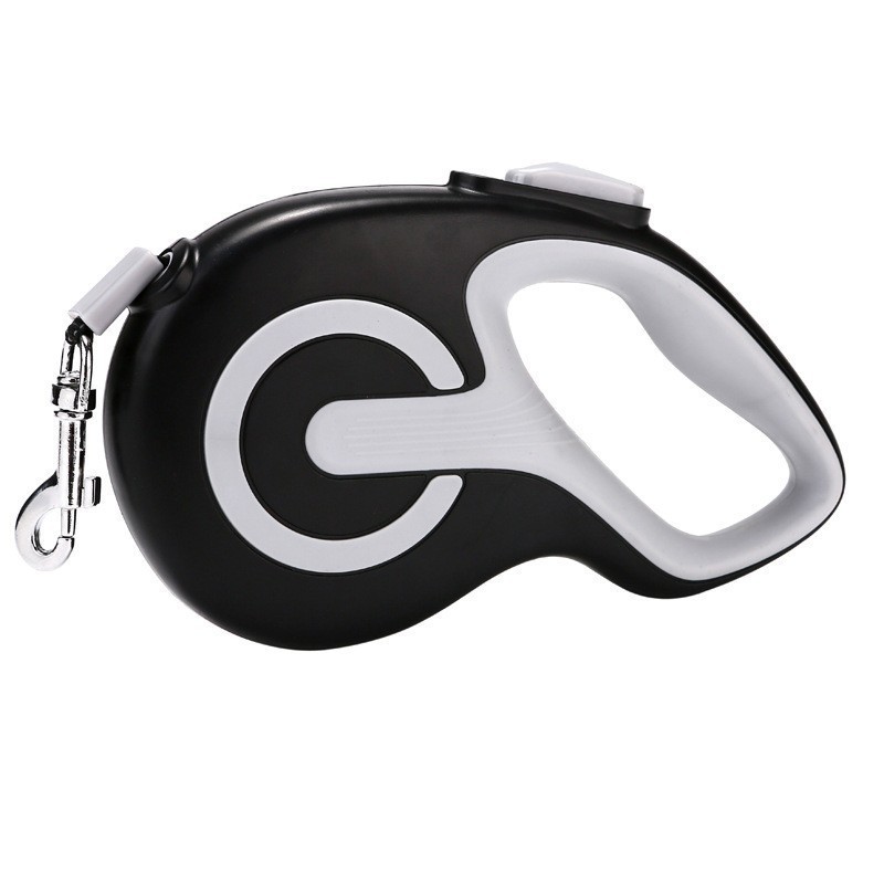 Black 3 Meter Retractable Dog Leash | Ergonomic Anti-Slip Grip | Heavy Duty Nylon Rope for Small to Medium Dogs - Image 1