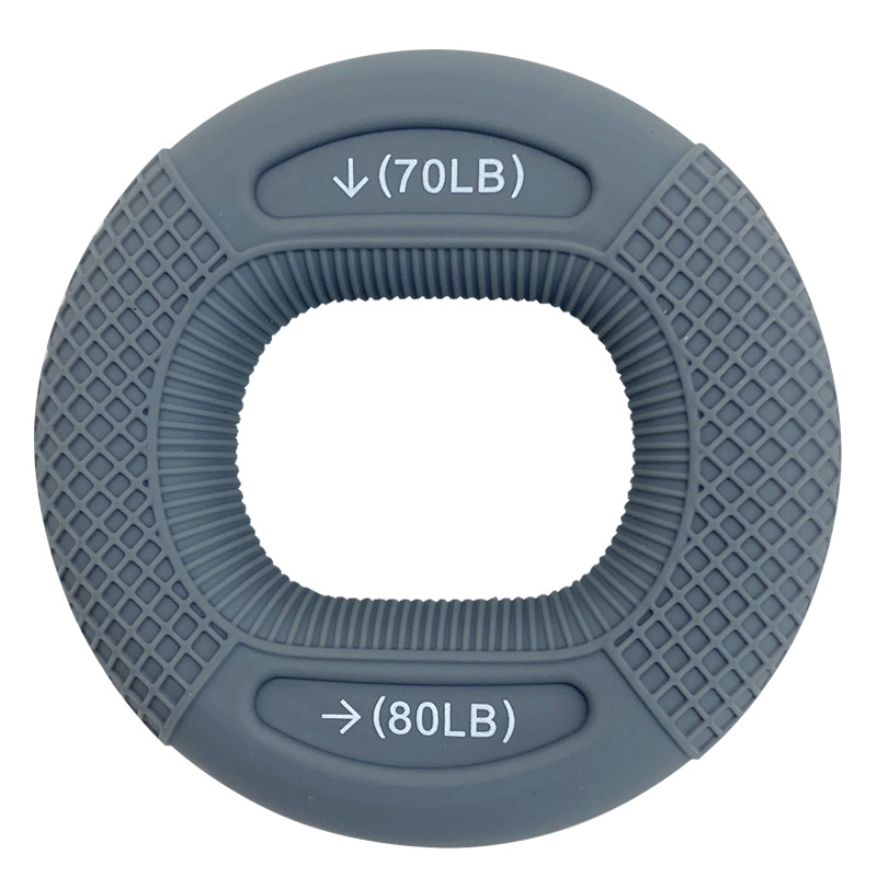 Grey 70/80LB 2-Pack Silicone Hand Grip Strengthener Rings - Dual-Resistance Finger Exerciser and Forearm Trainer for Muscle Recovery and Carpal Tunnel Prevention - Image 1