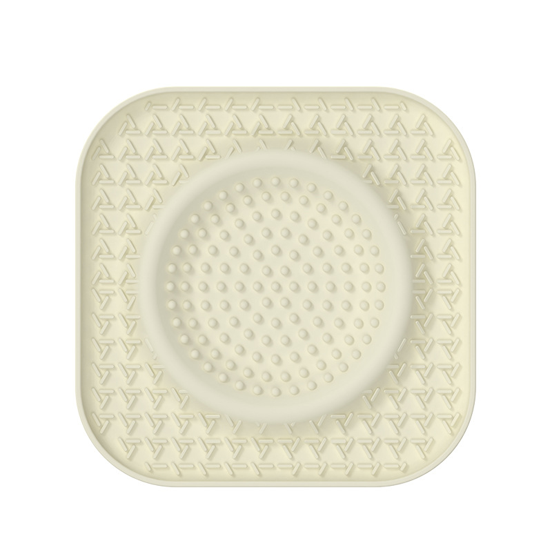S Beige 2-Pack Premium Silicone Pet Lick Mat - Slow Feeder for Dogs and Cats with Powerful Suction Base - Anxiety Relief and Boredom Buster for Grooming and Bathing - Image 1