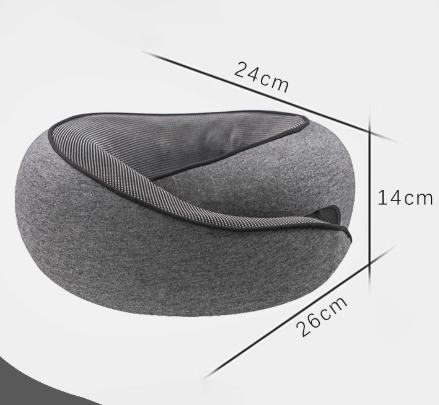 Dark Grey Ergonomic Memory Foam Travel Neck Pillow - U-Shaped Support for Naps & Journeys - Image 1