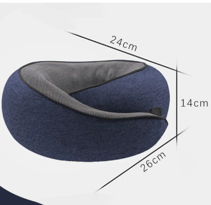 Navy Blue Ergonomic Memory Foam Travel Neck Pillow - U-Shaped Support for Naps & Journeys - Image 1