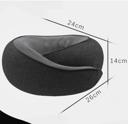Black Ergonomic Memory Foam Travel Neck Pillow - U-Shaped Support for Naps & Journeys - Image 1