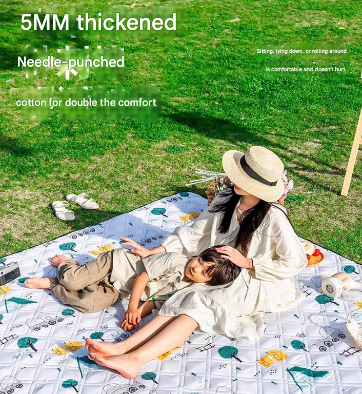 Smile Dog Extra Large 200x200cm Waterproof Picnic Mat - Portable Thickened Oxford Cloth Outdoor Camping Blanket for Beach, Parks and Family Outings - Image 4